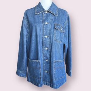 VTG 90S BLUE DENIM CHORE JACKET